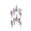 Luxury Lilac Purple Press On Nails Extra Long Stiletto | Handmade 3D Ribbon Bow Opal Crystal Pearl Bling Fake Nails