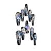 Luxury 3D Blue Heart Crystal Press On Nails Extra Long Coffin | Handmade Sapphire Diamond Bling Black Fake Nails