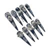 Luxury Navy Blue Galaxy Press On Nails Extra Long Stiletto | Handmade 3D Pearl Crystal Snowflake Bling Fake Nails